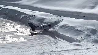 Piper Aircraft crash at the end of a runway at Courchevel Altiport in France [upl. by Tacklind]