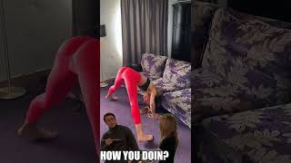 Daily strenght and flexibility practice with funny reaction  shorts yogapractice yogagirl [upl. by Ariait]