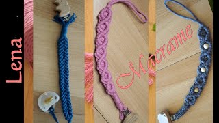 𝗠𝗮𝗰𝗿𝗮𝗺𝗲 with 𝗟𝗲𝗻𝗮👶🏻 3x Makramee Schnullerkette machen 👶🏻 Macrame Pacifier Chain DIY Dummy Holder [upl. by Ahcsap764]