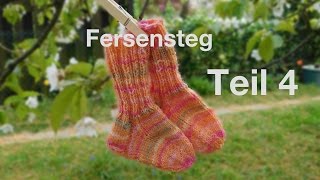 BABYSOCKEN  KINDERSOCKEN STRICKEN  TEIL 4 Der Fersensteg [upl. by Nwavahs]