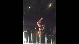 Spinning pole combo layback pole sit to handspring cartwheel into pole shapes [upl. by Secnirp49]