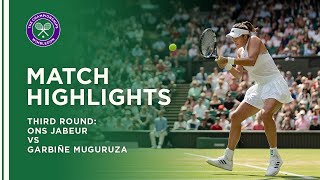 Ons Jabeur vs Garbiñe Muguruza  Third Round Highlights  Wimbledon 2021 [upl. by Laufer]