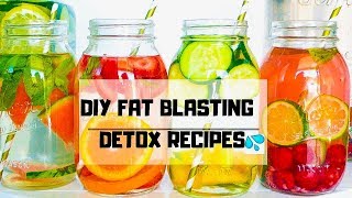 DIY DETOX BELLY FAT BURNERS 🔥 4 Detox Water Recipes for Weight Loss Clear Skin amp Energy [upl. by Narahs308]