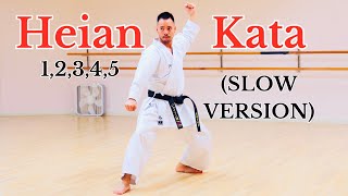 ALL 5 HEIAN KATA OF SHOTOKAN KARATE Slow Version [upl. by Nahij]