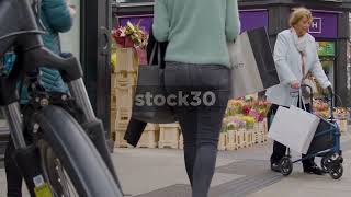 Pedestrians Passing Hickeys Pharmacy Grafton Street Dublin Ireland [upl. by Airol]