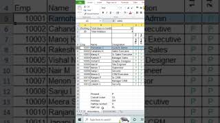 Individual Attendance Record Shorts excel exceltrickssimple5minute skilldevelopmentexceltips [upl. by Wall]