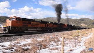 3 EMD SD70ACEs up front restart 12000 ton train on a 2 Grade Moffat Tunnel Subdivision Colorado [upl. by Alicea222]