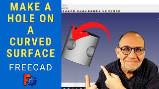 Make a Hole on Curved Surface in FreeCAD [upl. by Llerrem]