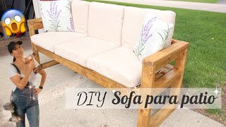 DIY MODERNO SOFA PARA PATIO  Como hecer un sillon para patio de madera muy facil [upl. by Ameg176]