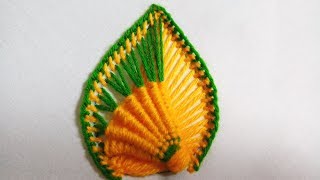 Hand embroidery of a leaf or a petal [upl. by Niltiac119]