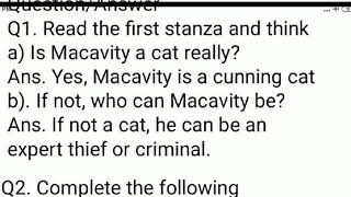 QuestionAnswer poem MacavityThe Mystery Cat English NCERT TEXTBOOK HONEYDEW CLASS 8 By Sudesh mam [upl. by Zoubek528]