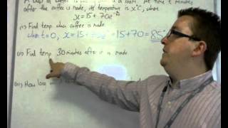 AQA Core 3 105 A cooling coffee context problem using ex and lnx [upl. by Asante]