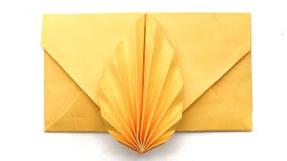 Leaf Envelope  DIY Origami Tutorial by Paper Folds  942 [upl. by Rairb972]