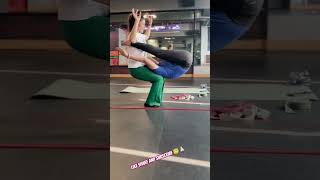 Try this challenge 😮 😮 😮 yoga yogajourney yogalifestyle yogagirl crossfit advanceyoga [upl. by Leoy]