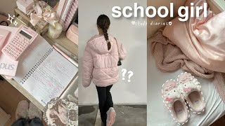 school girl diaries🎐 study vlog muji realistic school days in my life [upl. by Zanze878]