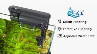 AQQA Hang On Back Aquarium Filter Upgrade Activated Carbon Biochemical Filteration Adjustable [upl. by Bernardine]