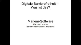 Digitale Barrierefreiheit – Was ist das [upl. by Enelloc]