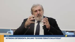 Autonomia differenziata Emiliano “Governo fermato dalla Puglia” [upl. by Ahseya]