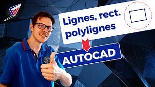 Débuter sur AutoCAD  Créez Lignes Polylignes et Rectangles Facilement [upl. by Arlan]