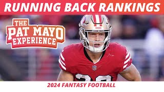 2024 RB Rankings Tiers Projections  2024 Fantasy Football Running Back Rankings [upl. by Menon]