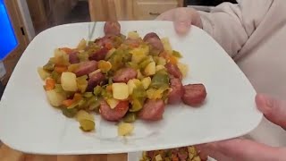 Delicious OnePot Meal Kielbasa Peppers Potatoes and Onions in Ninja Combi [upl. by Chiaki]