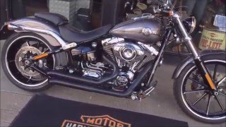 2015 HARLEYDAVIDSON SOFTAIL BREAKOUT BASSANI EXHAUSTS  WCHD Glasgow Scotland [upl. by Amapuna]