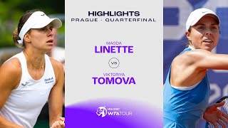 Magda Linette vs Viktoriya Tomova  2024 Prague Quarterfinal  WTA Match Highlights [upl. by Conlan]