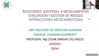 CLASE 4  Recciones adversas a medicamentos  Interacciones medicamentosas [upl. by Philly]