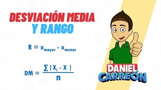 RANGO Y DESVIACION MEDIA DE UN CONJUNTO DE DATOS Super facil  Para principiantes [upl. by Innig]