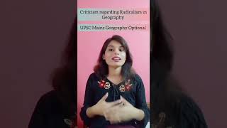 Criticisms regarding Radicalism in Geography upsc shorts mains geography optional competitive [upl. by Nannie]