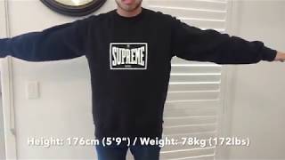 Supreme Warmup Crewneck  Close Up and Sizing Fit Guide [upl. by Amie488]