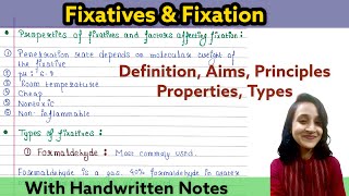 Fixation and fixative  Easiest explanation with notes [upl. by Heisser156]