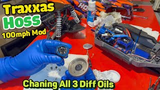 Traxxas Hoss Diff oil front center and rear for SPEED RUN Part 2 [upl. by Emmeram]