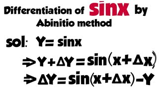 Differentiation of sinx by abinitio method  class 11th [upl. by Drahcir]