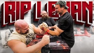 BRIAN SHAW ARM WRESTLES DEVON LARRATT [upl. by Nolrac909]