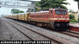 17254 Aurangabad Guntur Express via  Dhone  pulled by BZA WAP4 arrives Falaknuma [upl. by Ajad]