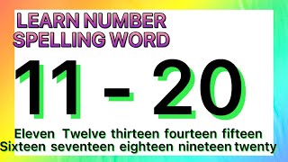 Learn the number spelling 1120 Preschool learning [upl. by Eninahpets]