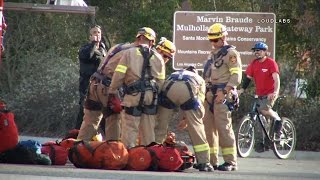 Canyon Rescue Operations  Topanga Canyon RAW FOOTAGE [upl. by Ssilb830]