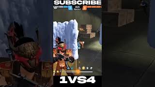 Sfree fire 1vs4Xfree fire 1vs4free fire 1vs4 short videofree fire 1vs4 clutchQfree fire 1vs4 shor [upl. by Ahidam]