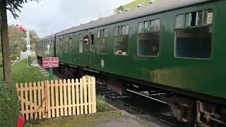 34070 Manston leaving Corfe Castle heading to Norden [upl. by Ardnasirhc232]