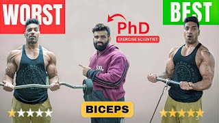 Best amp Worst BICEPS Exercise Ranked By Science ft Kuldeep Singh Yadav [upl. by Rennug73]