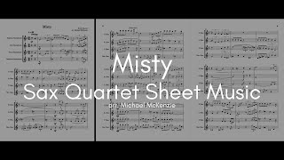 Misty  Sax Quartet Sheet Music [upl. by Tyika]