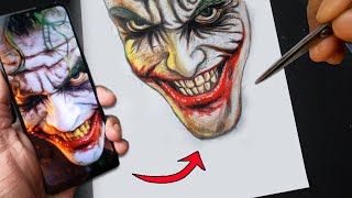 I Created a SCARY Joker Face with Oil Pastel [upl. by Bedell]