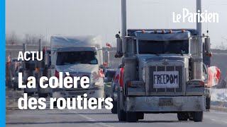 Canada  les routiers en colère rassemblés à Ottawa contre la vaccination obligatoire [upl. by Ellie535]