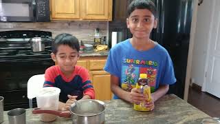 Arnav and Akshaj are making Chocolate Milk by using Nestle Nesquik Chocolate Syrup [upl. by Winonah519]