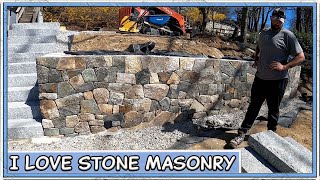 A Natural Fieldstone Retaining Wall at its Finest [upl. by Arihay]