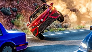 Satisfying Rollover Crashes 02  BeamNG Drive [upl. by Ahsikat]