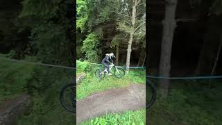 Perfect landing on mtb 🔥🔥mtbgirl downhillgirl bike [upl. by Aicital66]