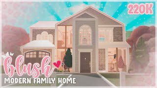 Blush Modern Family Home  BLOXBURG House Build [upl. by Jock]