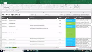 Activity Planner  Excel amp VBA [upl. by Bethesde]